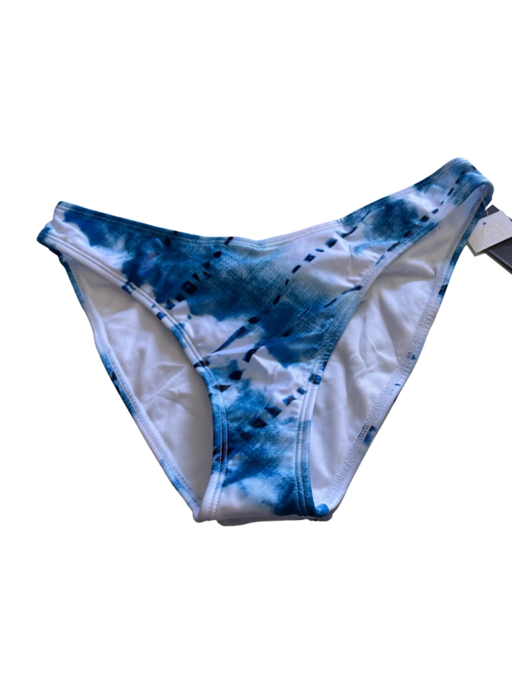 Blue Tie-Dye High-Cut Women's Bikini Bottom - Classic Fit NWT